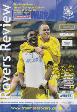Tranmere Rovers v Stockport County Match Programme 2004-01-27